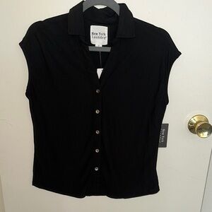 New York Laundry Classic Black Button Down Shirt